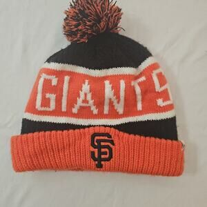 San Francisco Giants Beanie Toboggan with pom pom orange black one size unisex‎